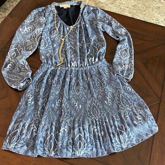 MICHAEL Michael Kors Blue Long Sleeve Dress - Picture 5 of 8